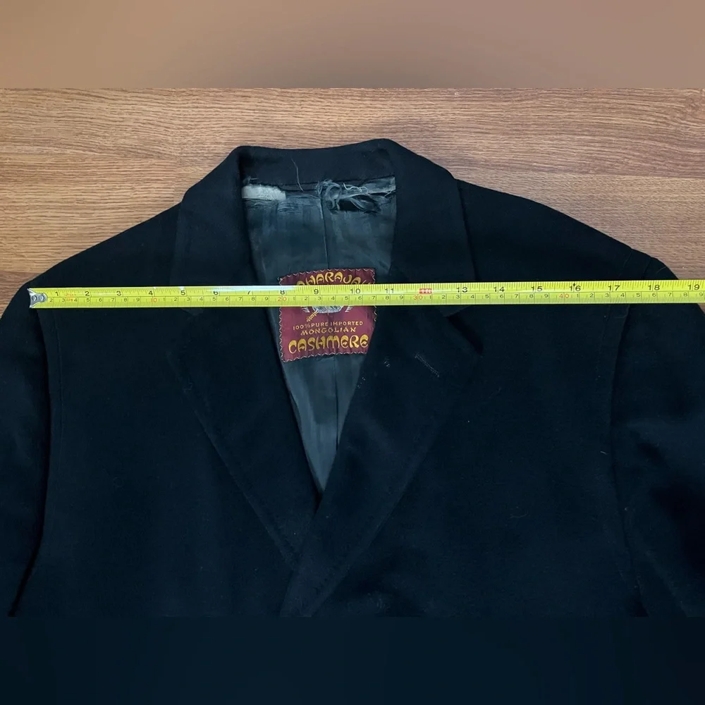 Vintage 1950s Schlesinger’s NY 100% Black Mongolian Cashmere 3 Button Overcoat